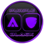 flat black and purple iconpack android application logo